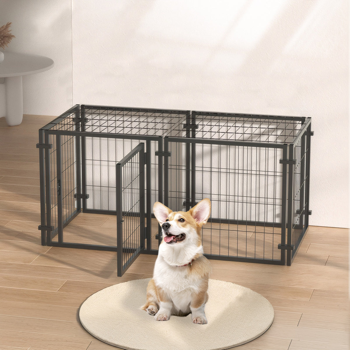 47.2" Dog Crate for Small Medium Large Dogs, Puppy Dog Playpen for Yard Indoor Outdoor Use, Pet Dog Cage Kennel (47.2"L 