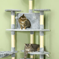 79" Cat Tree Multi-Level with Two Condos, Kitty Tower with Scratching Posts, Two Hammocks, Perches, Interactive Toys, Da