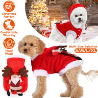 1Pc Pet Christmas Clothes Santa Claus Reindeer Antlers Costume Winter Outfit New Year Coat For Small Medium Dogs Cats