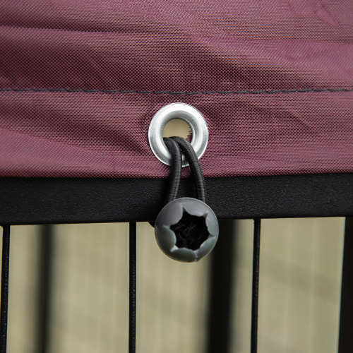 Outdoor Kennel With Rotating Bowl Rack, Walk-in Pet Playpen, Welded Wire Steel Dog Pen, With Waterproof And UV Resistant