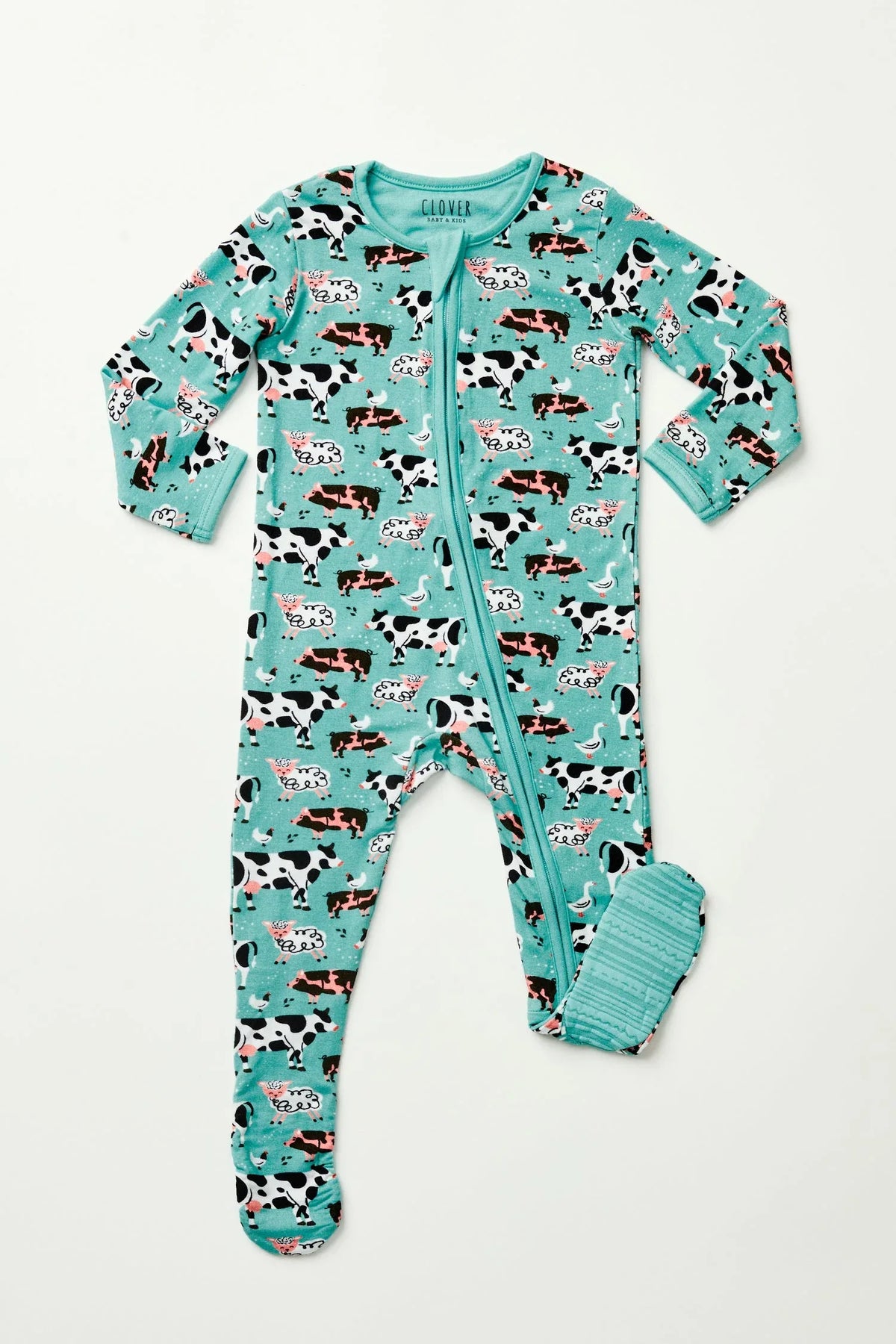 Soft & Stretchy Zipper Footie - Farm Friends - BIG FRENCHIES