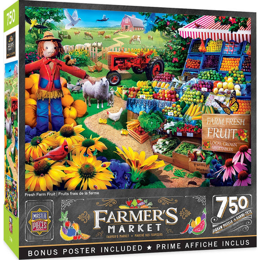 Farmer's Market - Fresh Farm Fruit 750 Piece Puzzle by MasterPieces - BIG FRENCHIES