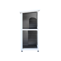 Rabbit Hutch Outdoor, 2-Story Rabbit Cage Indoor With Run, Bunny Cage With 2 Removable No-Leak Trays, Pet Cages With Non