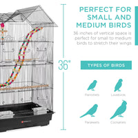 36In Indoor/Outdoor Iron Bird Cage for Parro - BIG FRENCHIES