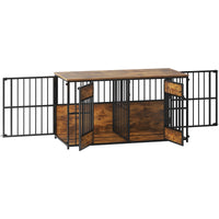 Wooden Dog Crate Furniture, Large Dog Kennel with Storage Top, Indoor Pet Cage