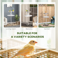PawHut Bird Stand With Wheels, Perches, Feed Bowls, Round Tray For Parrot