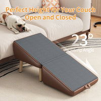 (UPGRADED) Dog Stairs for Small Dogs and Cats, Dog Ramp for Couch and Bed, Foldable 2-in-1 Wooden Pet Steps for Puppy, S