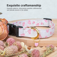 Dog Collar White And Pink Love Heart With Pendant Cute Dog Collar