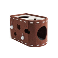 X-shaped Cat Bed - Dark Brown And Light Brown Colors