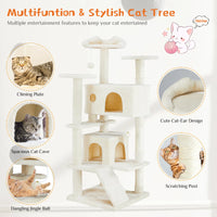Multi-functional cat tree house cat climbing frame, lounge and recreation area detachable toy, 54in