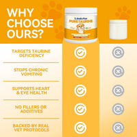 Taurine Powder for Dogs 500mg Pure Supplement Heart Immune Coat 200g