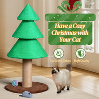 31.5in Christmas Tree Cat Scratcher, Cat Scratching Post For Indoor Cats, Large Sisal Cat Scratching Tree Cat Scratch To