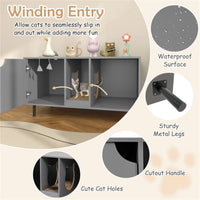 Gray Cat Litter Box Enclosure