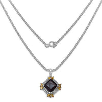 6.27 Carat Genuine Smoky Quartz, Citrine & White Topaz .925 Sterling Silver Pendant