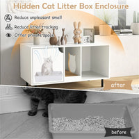 White Cat Litter Box Enclosure