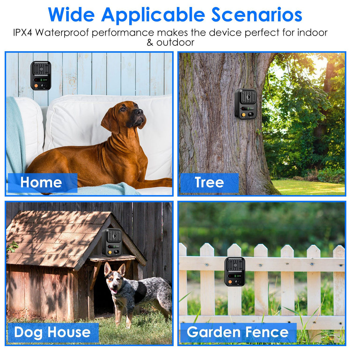 Black-Green Color Options -- 1Pc Ultrasonic Anti-Barking Device Rechargeable Auto Dog Bark Control Deterrent Box Trainin