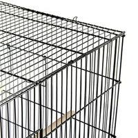 30.5'' Metal Cage with Wood Perches for Small birds, Black