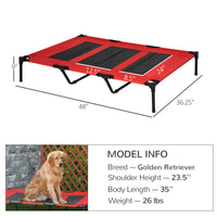 XL Elevated Dog Bed, Outdoor Raised Dog Bed, Portable Pet Cot w/Carry Bag Metal Frame Breathable Mesh Indoor and Outdoor