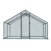13 x 10 ft Large Metal Chicken Coop, Walk-in Poultry Cage Chicken Hen Run House with Waterproof Cover, Rabbits Cats Dogs