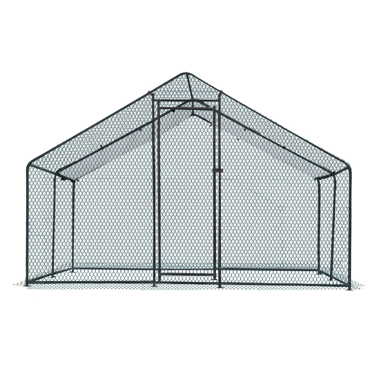 13 x 10 ft Large Metal Chicken Coop, Walk-in Poultry Cage Chicken Hen Run House with Waterproof Cover, Rabbits Cats Dogs