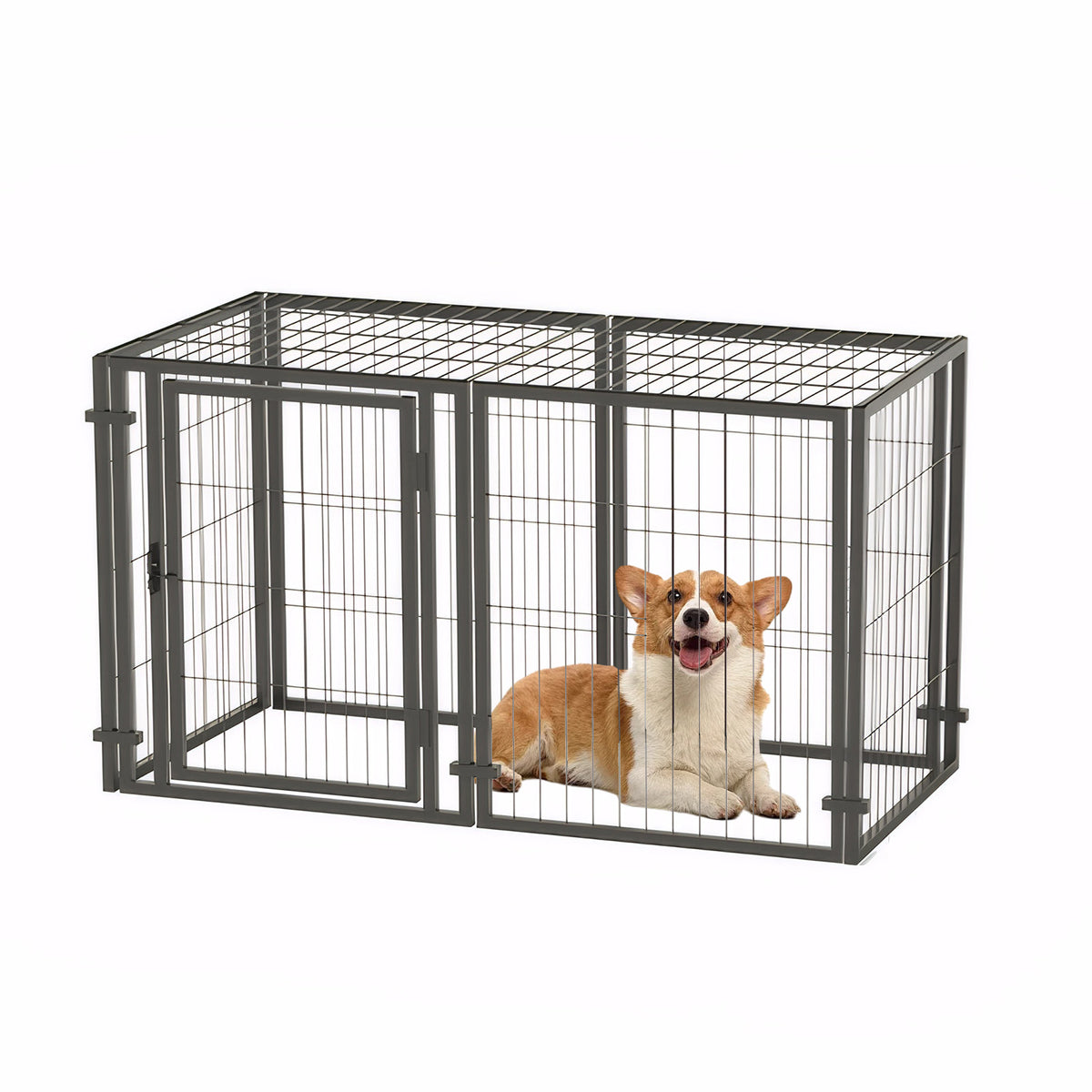 47.2" Dog Crate for Small Medium Large Dogs, Puppy Dog Playpen for Yard Indoor Outdoor Use, Pet Dog Cage Kennel (47.2"L 