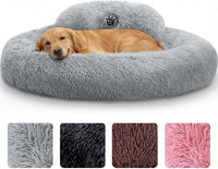 Medium Calming Dog Bed 30in Donut Plush Washable Bed Up to 45lbs
