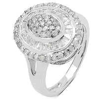 1.08 Carat Genuine White Diamond .925 Sterling Silver Ring