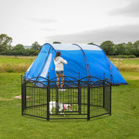 Dog Playpen Indoor 24 inch 8 Panels Metal Dog Pen Pet Dog Fence Outdoor Exercise Pen with Doors, Heavy Duty Dog Fence Pu