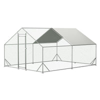 10 x 13ft Outdoor Large Metal Chicken Run Coop with 1 piece of Waterproof Cover, Garden Backyard Walk-in Hen Cage Poultr