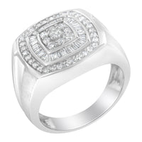 14K White Gold Men's Diamond Band Ring (1 cttw, H-I Color, SI1-SI2 Clarity)