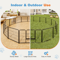 Dog Playpen Indoor Fence Height Metal Exercise Pen With Door Small Puppy Medium Large Dogs Animal Pet For Outdoor, Garde