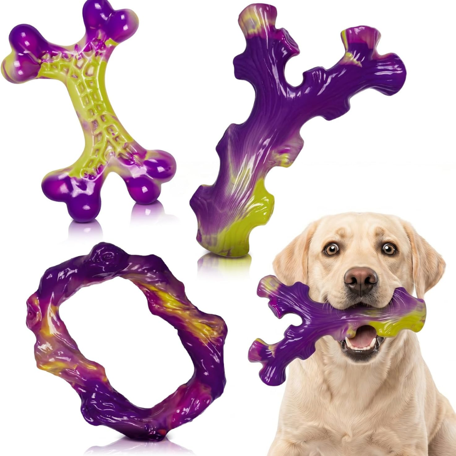 Tough Dog Toys For Aggressive Chewers 3 Pack, Indestructible Dog Toys For Large Dogs, Dog Chew Toys, Aggressive Chew Toy
