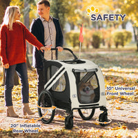 2-in-1 Pet Bike Trailer for Small Dogs, Road-Visibility Dog Stroller Bicycle Carrier, Weather-Strong Bike Wagon Trailer 