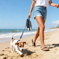 32 Oz Insulated Dog Water Bottle With 2 Bowls, Portable Pet Hydration For Travel