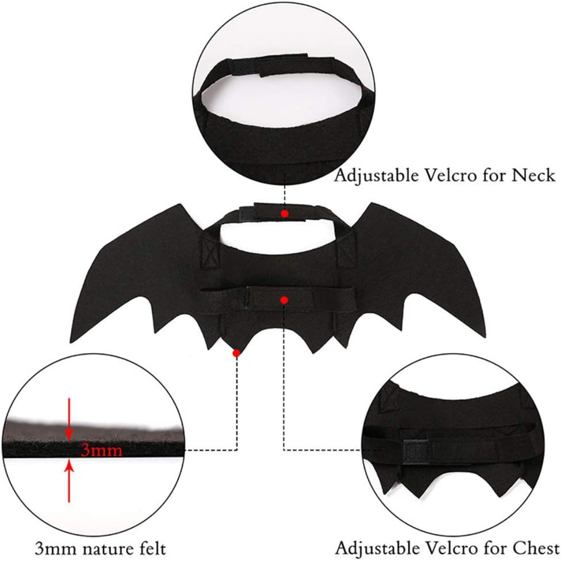 Pet Cat Bat Wings For Halloween Party Decoration, Puppy Collar Leads Cosplay Bat Costume,Cute Puppy Cat Dress Up Accesso