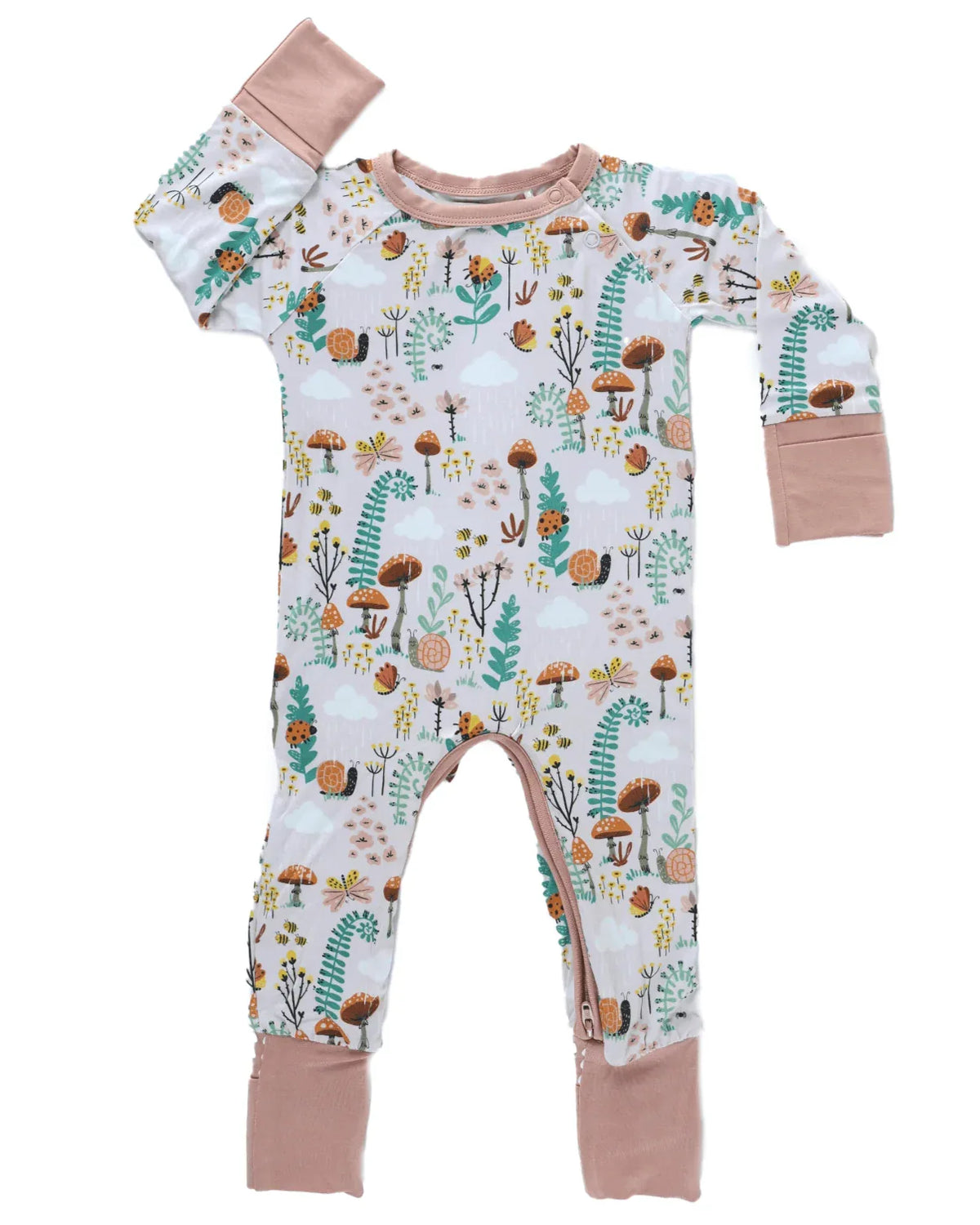 Bamboo Crescent Zipp Jammies - Fern - BIG FRENCHIES