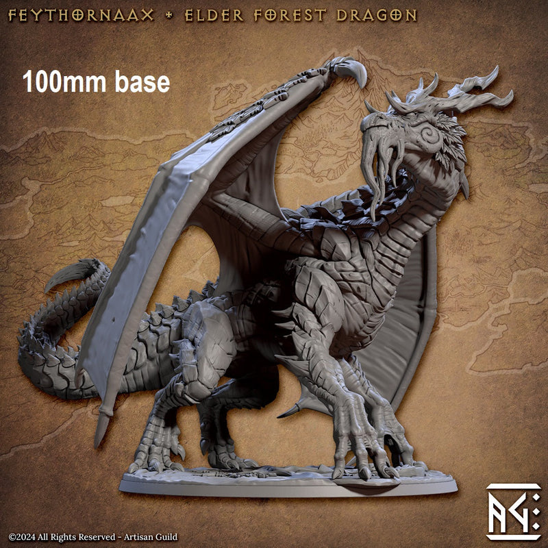 Feythornaax, Elder Forest Dragon (Epic Boss)-3D Printed Miniatures-BIG FRENCHIES-All Systems Go Games