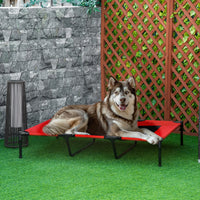 XL Elevated Dog Bed, Outdoor Raised Dog Bed, Portable Pet Cot w/Carry Bag Metal Frame Breathable Mesh Indoor and Outdoor
