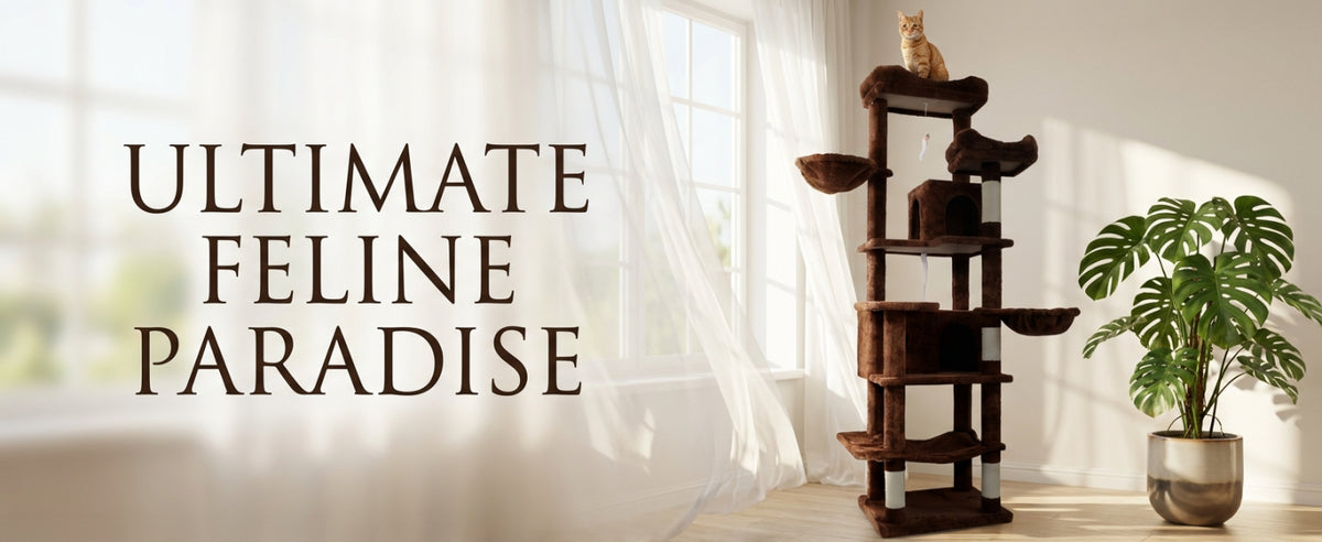 68in Tall Multi-Level Green Cat Tree with Hammocks, Hanging Basket, Cat Cave, Removeable Cushion, Scratching Posts - Plu