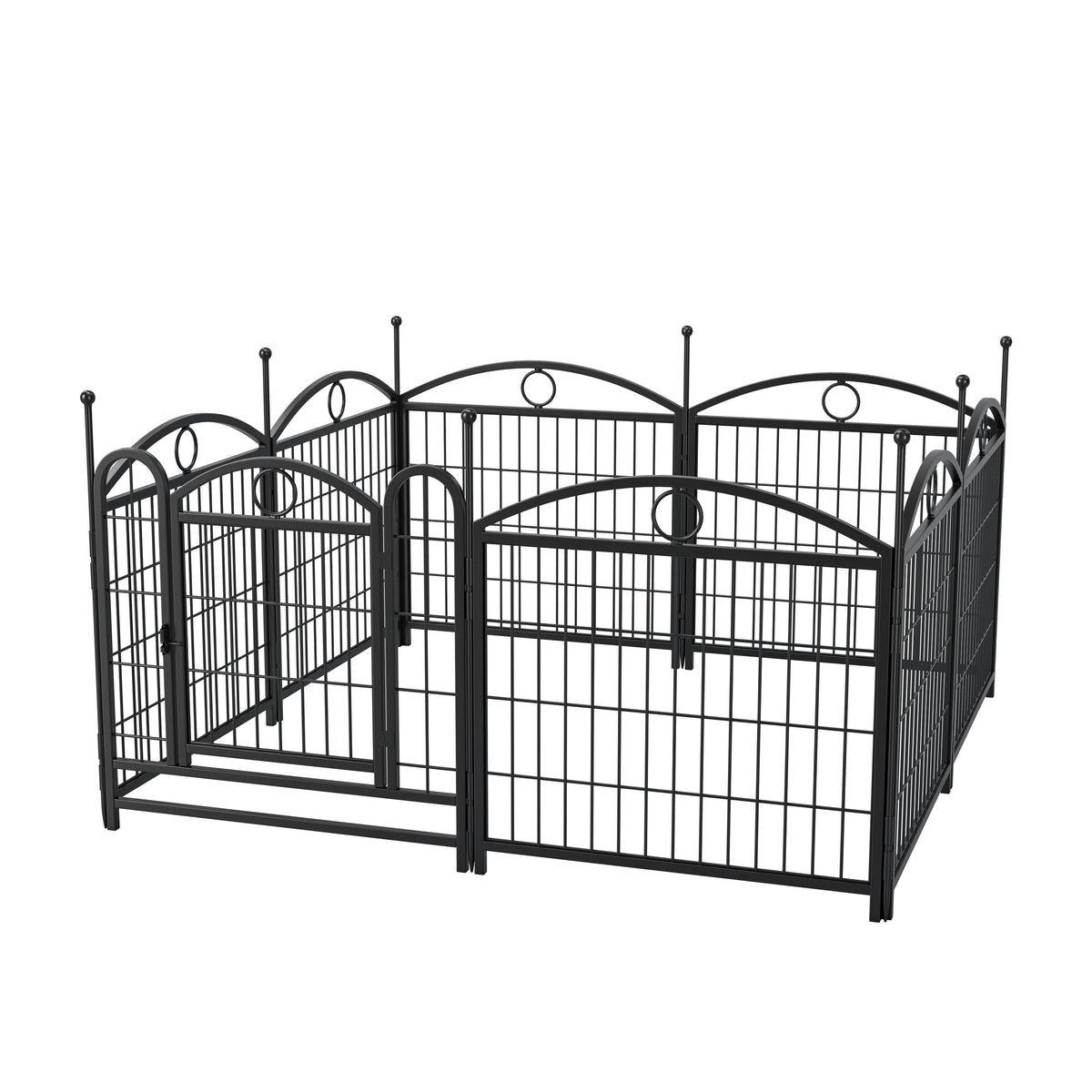 Dog Playpen Indoor 24 inch 8 Panels Metal Dog Pen Pet Dog Fence Outdoor Exercise Pen with Doors, Heavy Duty Dog Fence Pu