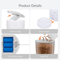 Waithem Wi-Fi Automatic Cat Feeder, Timed Dry Food Dispenser, App-Programmable Portion Control, Up To 10 Meals Per Day, 