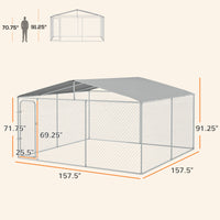 Dog Kennel Outdoor Dog Run w/ Canopy, 13 x 13 x 7.5