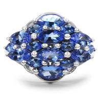 2.48 Carat Genuine Tanzanite .925 Sterling Silver Ring