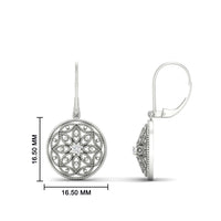 Diamond Filigree Circle Drop Lab Grown Lever Back Earring