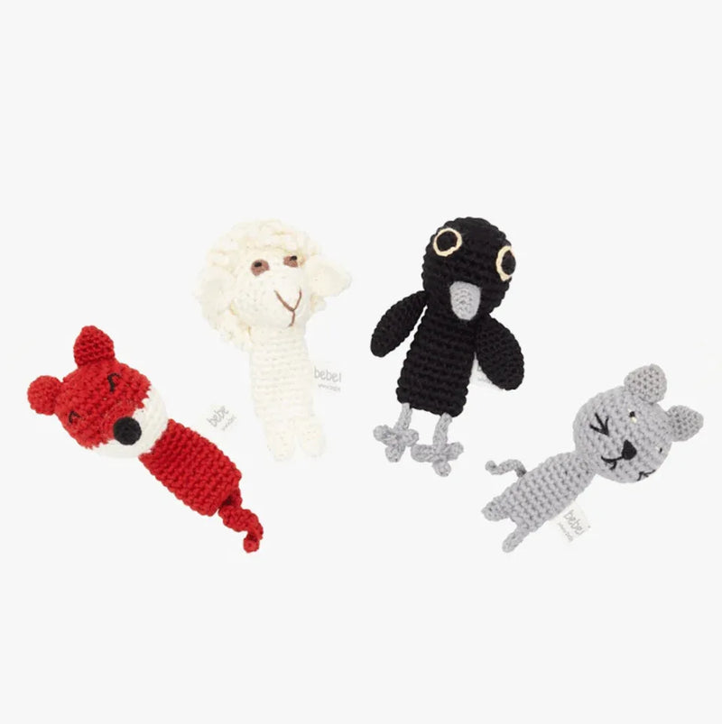 Finger puppet set: crow, cat, sheep,fox - BIG FRENCHIES