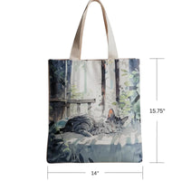 Flannel Cat Tote Bag – Zippered, Two-Sided Printed Shoulder Bag - BIG FRENCHIES
