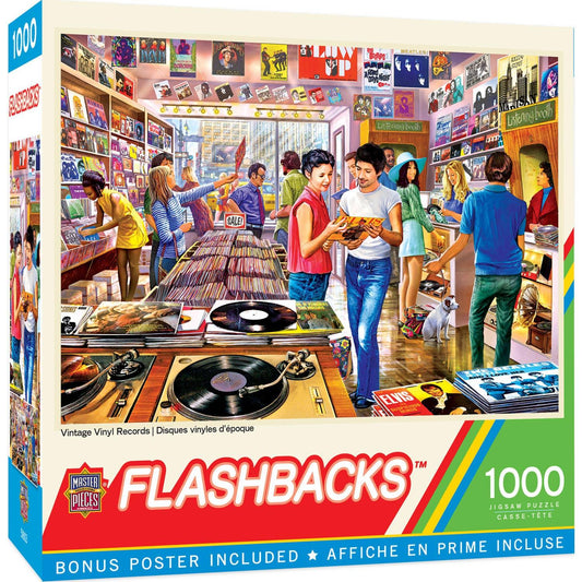 Flashbacks - Vintage Vinyl Records 1000 Piece Puzzle by Masterpieces Puzzles - BIG FRENCHIES