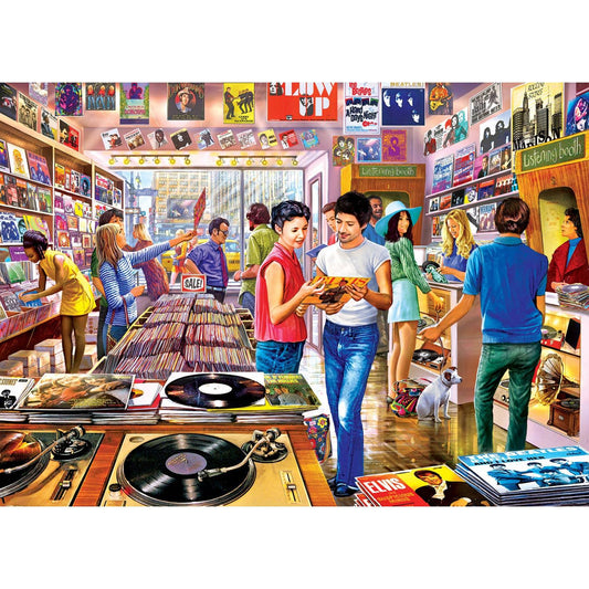 Flashbacks - Vintage Vinyl Records 1000 Piece Puzzle by Masterpieces Puzzles - BIG FRENCHIES