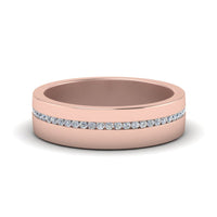 Flat Channel Set Diamond Mens Band