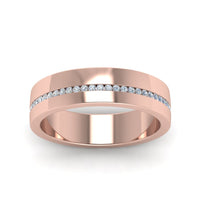 Flat Channel Set Diamond Mens Band
